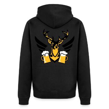 Chic Hirsch aile bière d'une chope de bière - Veste à capuche bio Premium Unisexe - noir - Dos - Nico (187cm)