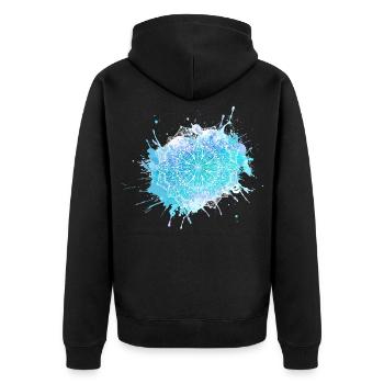 Mandala - Unisex Premium Bio Zip Hoodie - Schwarz - Hinten - Nico (187cm)