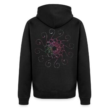 Mandala Paillettes - Veste à capuche bio Premium Unisexe - noir - Dos - Nico (187cm)