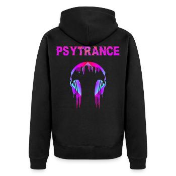 Psytrance Goa Trance - Veste à capuche bio Premium Unisexe - noir - Dos - Nico (187cm)