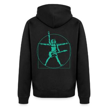 Da Vinci Rock Guitar Guitarist Retro Gift - Veste à capuche bio Premium Unisexe - noir - Dos - Nico (187cm)