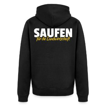 Drinking for agriculture t-shirt gift - Unisex Premium Organic Zip Hoodie - black - Back - Nico (187cm)