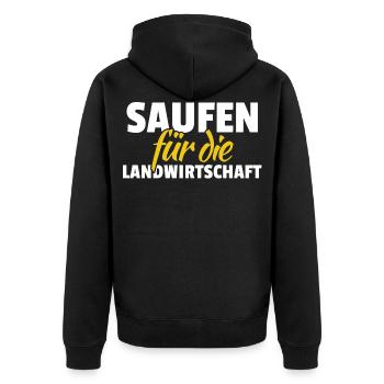 Drinking for agriculture shirt gift idea - Unisex Premium Organic Zip Hoodie - black - Back - Nico (187cm)