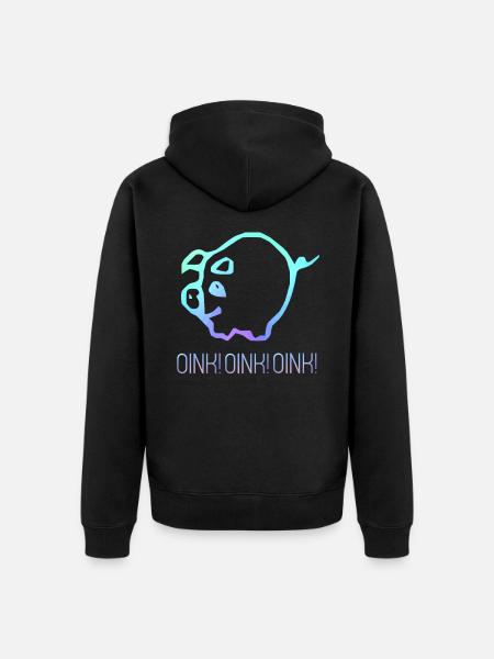 Oink! Oink! Oink! - Unisex Premium Organic Zip Hoodie - black