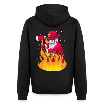 Noël Santa pompier cadeau - Veste à capuche bio Premium Unisexe - noir - Dos - Nico (187cm)