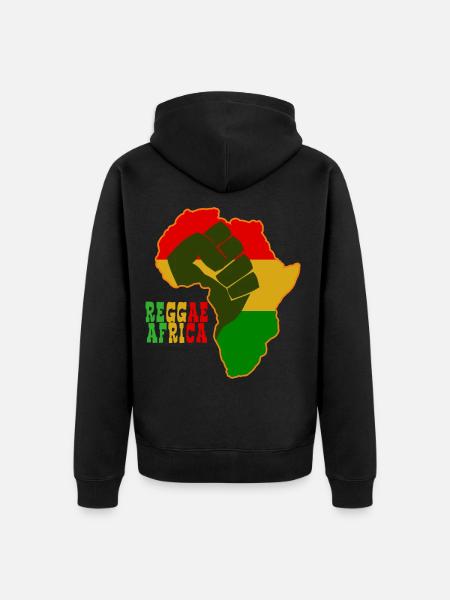 Reggae Africa - Unisex Premium Organic Zip Hoodie - black