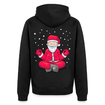 Cadeau de yoga Yogi pour la méditation du père Noël - Veste à capuche bio Premium Unisexe - noir - Dos - Nico (187cm)