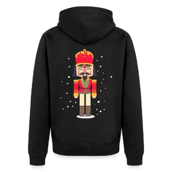 Nutcracker Christmas Gift Ugly Christmas - Unisex Premium Organic Zip Hoodie - black - Back - Nico (187cm)