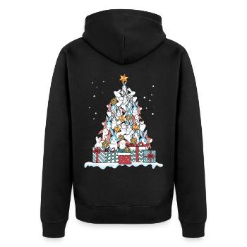 Bunny Rabbit Christmas Carnic Gift - Unisex Premium Organic Zip Hoodie - black - Back - Nico (187cm)