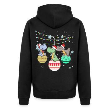 Dinosaure T-Rex Père Noël Cadeau - Veste à capuche bio Premium Unisexe - noir - Dos - Nico (187cm)