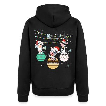 Kuh Kühe Landwirt Bauer Weihnachten Geschenk - Unisex Premium Bio Zip Hoodie - Schwarz - Hinten - Nico (187cm)