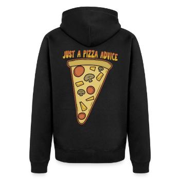 Juste un cadeau Pizza Advice, look partenaire - Veste à capuche bio Premium Unisexe - noir - Dos - Nico (187cm)