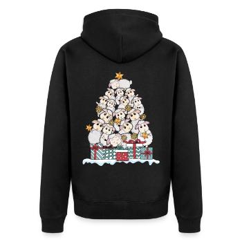 Sheep Sheep Lamb Shepherd Animal Christmas Gift - Unisex Premium Organic Zip Hoodie - black - Back - Nico (187cm)