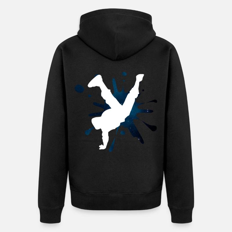 Breakdance Splash - Unisex Premium Bio Zip Hoodie - Schwarz