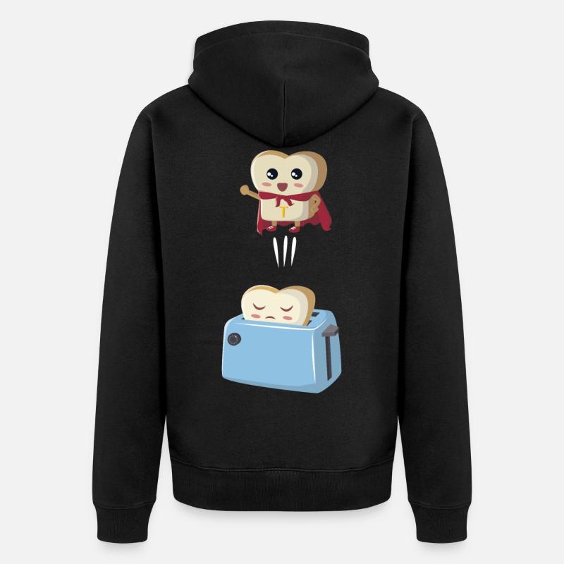 Toast de super-héros - Veste à capuche bio Premium Unisexe - noir
