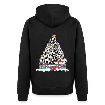 Fussball Fussballspieler Weihnachten Geschenk - Unisex Premium Bio Zip Hoodie - Schwarz - Hinten - Nico (187cm)