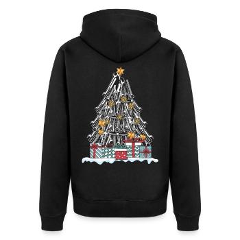 Craftsman Mechanic Tools Christmas Gift - Unisex Premium Organic Zip Hoodie - black - Back - Nico (187cm)