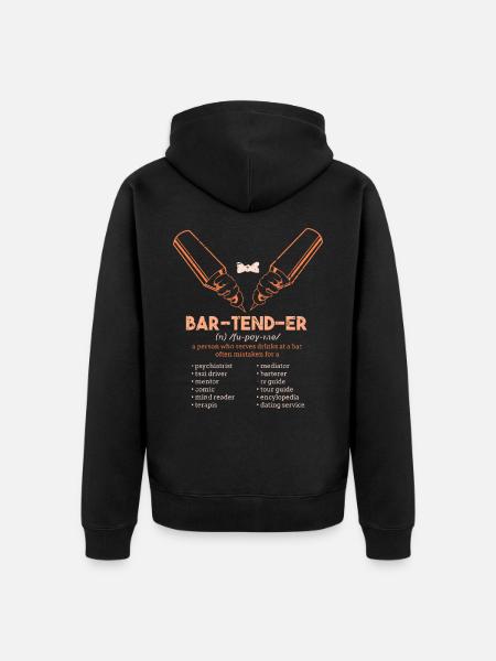 Bartender saying - Unisex Premium Organic Zip Hoodie - black