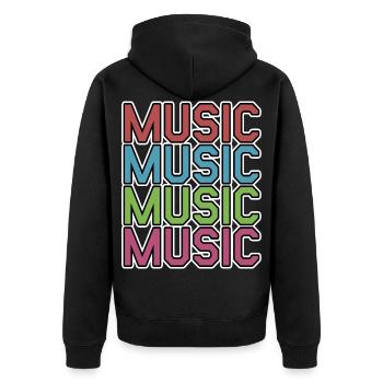 Musique Musique Musique - Veste à capuche bio Premium Unisexe - noir - Dos - Nico (187cm)
