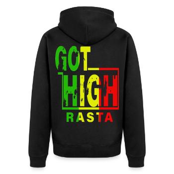 Got haut rasta - Veste à capuche bio Premium Unisexe - noir - Dos - Nico (187cm)