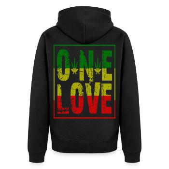Rasta un amour - Veste à capuche bio Premium Unisexe - noir - Dos - Nico (187cm)