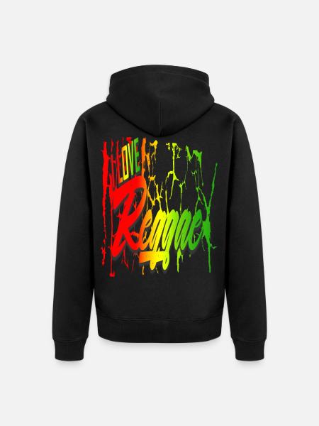 Reggae 6I love reggae - Unisex Premium Organic Zip Hoodie - black