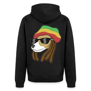 Chien reggae - Veste à capuche bio Premium Unisexe - noir - Dos - Nico (187cm)