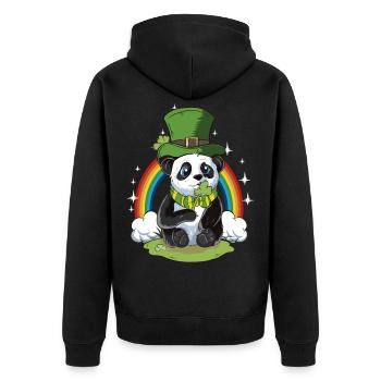 Panda Bear St Patricks Day cadeau bière arc-en-ciel - Veste à capuche bio Premium Unisexe - noir - Dos - Nico (187cm)