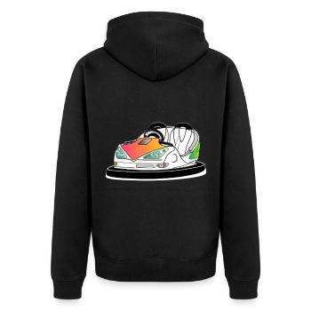 Bumper Car Bumpr Fairground Ride Boxing Car Kirm - Unisex Premium Organic Zip Hoodie - black - Back - Nico (187cm)