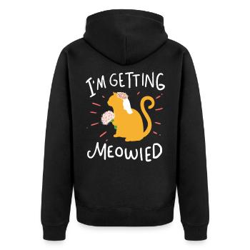 junggesellinnenabschied Geschenk! - Unisex Premium Bio Zip Hoodie - Schwarz - Hinten - Nico (187cm)