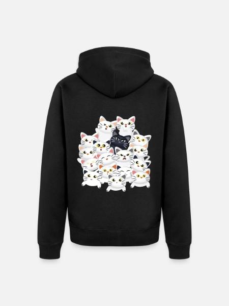 Cats in the pile - Unisex Premium Organic Zip Hoodie - black
