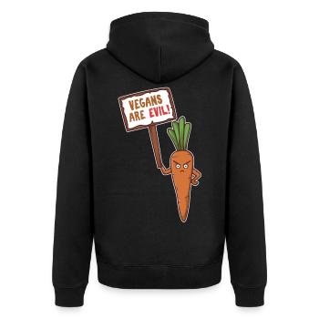 Les végétaliens sont diaboliques - Veste à capuche bio Premium Unisexe - noir - Dos - Nico (187cm)
