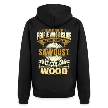 Cadeau de menuisier menuisier bois sciure de bois - Veste à capuche bio Premium Unisexe - noir - Dos - Nico (187cm)