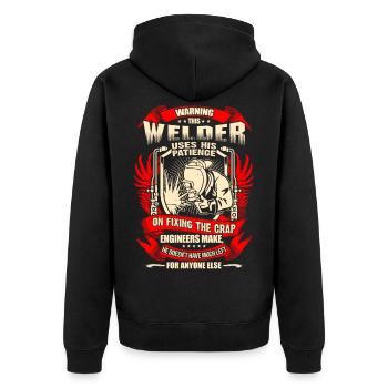 Cadeau cadeau de soudeur serrurier patience - Veste à capuche bio Premium Unisexe - noir - Dos - Nico (187cm)
