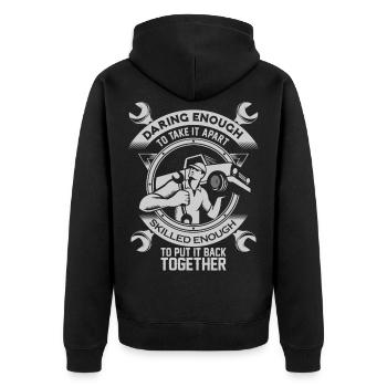 Mécanicien Mécanicien Cadeau mécatronique - Veste à capuche bio Premium Unisexe - noir - Dos - Nico (187cm)