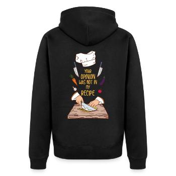 Opinion recipe chef chef gift - Unisex Premium Organic Zip Hoodie - black - Back - Nico (187cm)