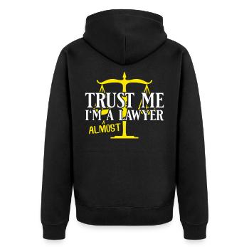 Law degree lawyer attorney lawyer gift - Unisex Premium Organic Zip Hoodie - black - Back - Nico (187cm)