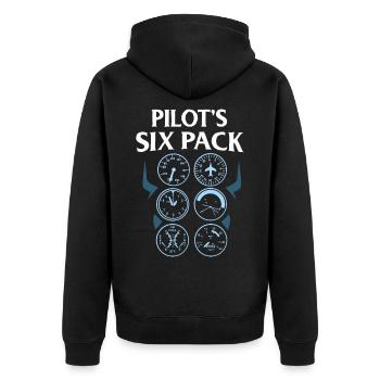 Six-pack pilote de ligne pilote pilote cadeau - Veste à capuche bio Premium Unisexe - noir - Dos - Nico (187cm)