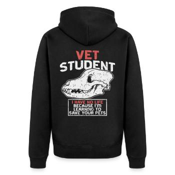 Veterinary Veterinarian Student Study Gift - Unisex Premium Organic Zip Hoodie - black - Back - Nico (187cm)