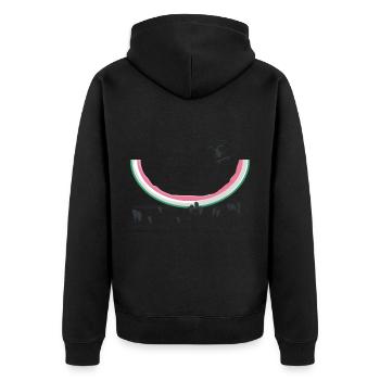Skating watermelon seeds - Unisex Premium Organic Zip Hoodie - black - Back - Nico (187cm)