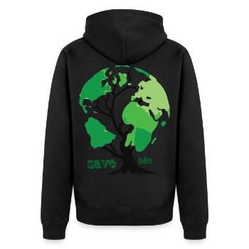 save the planet - Veste à capuche bio Premium Unisexe - noir - Dos - Nico (187cm)