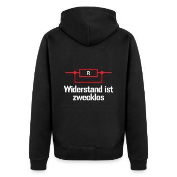 Electronics Technician Electrician Electricity Volt Watt Ohm - Unisex Premium Organic Zip Hoodie - black - Back - Nico (187cm)