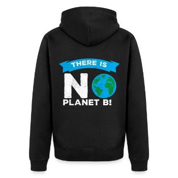 Plan B Climate Change Climate Change Friday - Unisex Premium Organic Zip Hoodie - black - Back - Nico (187cm)