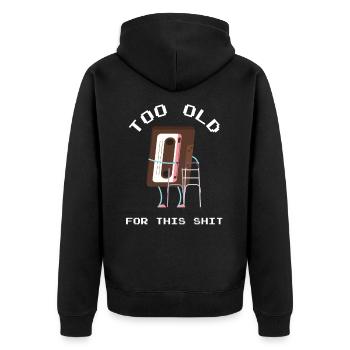 90s party outfit costume clothes clothing - Unisex Premium Organic Zip Hoodie - black - Back - Nico (187cm)