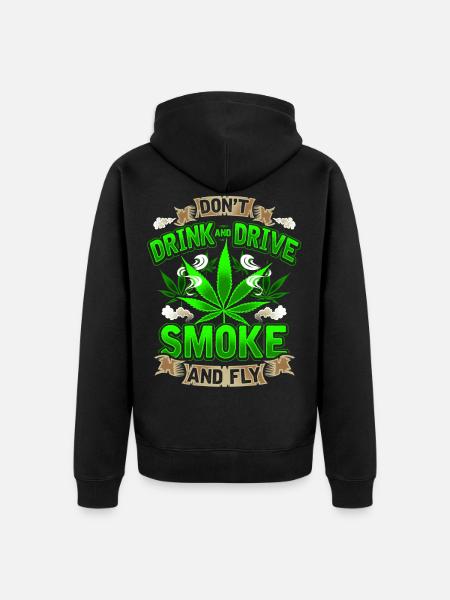 Weed smoke marijuana cannabis hemp gave - Premium økologisk unisex-hettejakke - svart