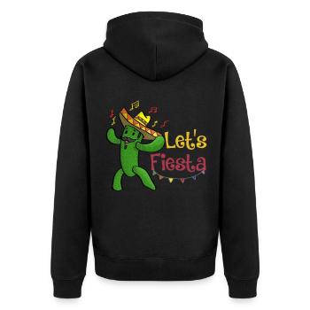 Cinco De Mayo Cactus Party Fiesta - Unisex Premium Organic Zip Hoodie - black - Back - Nico (187cm)