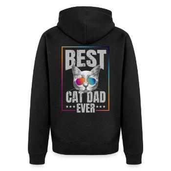 Meilleur papa chat jamais! cadeau - Veste à capuche bio Premium Unisexe - noir - Dos - Nico (187cm)