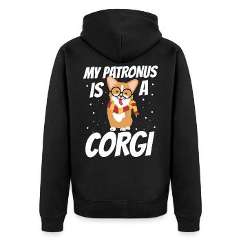 of Corgis - Chien Welsh Corgi Chiot drôle - Veste à capuche bio Premium Unisexe - noir - Dos - Nico (187cm)