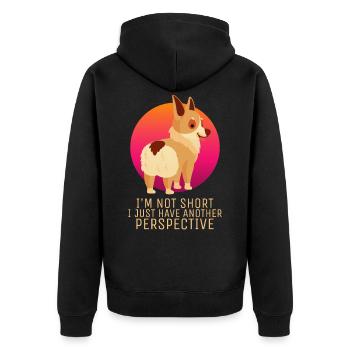 of Corgis - Chien Welsh Corgi Chiot drôle - Veste à capuche bio Premium Unisexe - noir - Dos - Nico (187cm)
