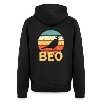 Beo, Mynah for bird lovers and gift - Unisex Premium Organic Zip Hoodie - black - Back - Nico (187cm)